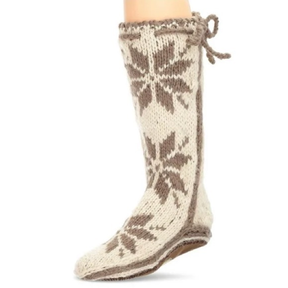 Woolrich Snowflake Knit Chalet Slipper Socks Size L 7/8 - Picture 1 of 7
